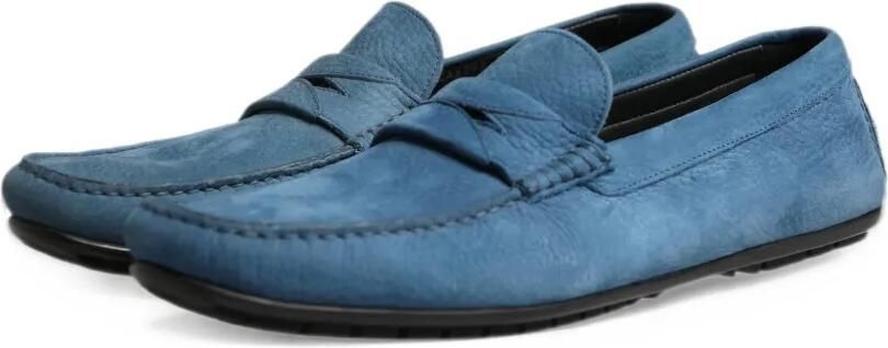 Dolce & Gabbana grained leather driver loafers Blauw - Foto 5