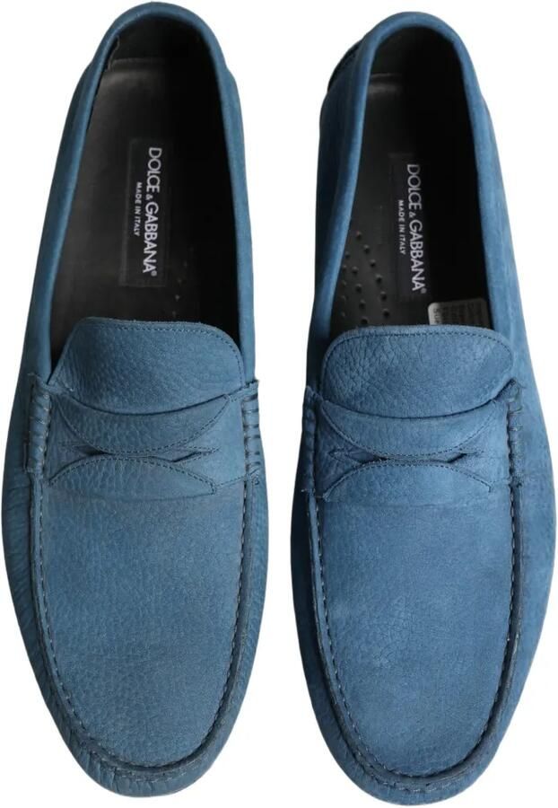 Dolce & Gabbana grained leather driver loafers Blauw - Foto 4