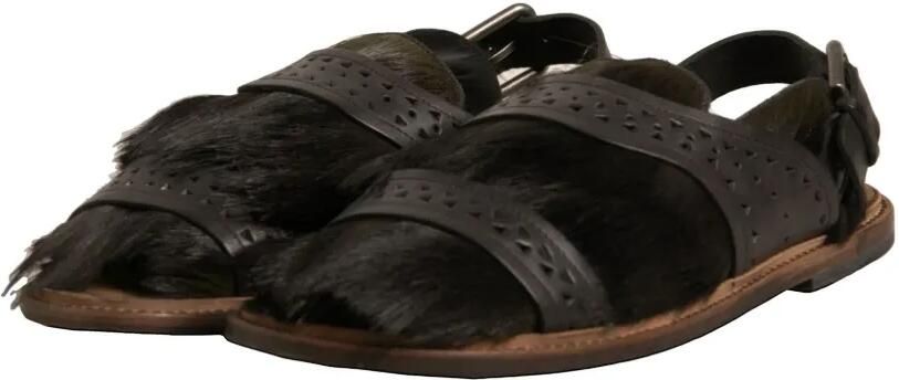Dolce & Gabbana Haircalf sandalen met geperforeerd bandje Bruin - Foto 3