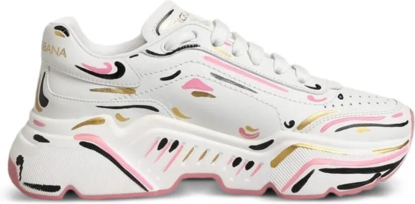 Dolce & Gabbana Handgeverfde Daymaster sneakers Wit