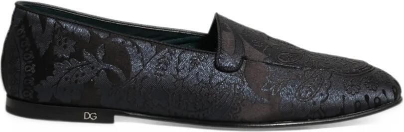 Dolce & Gabbana jacquard leather loafers Blauw