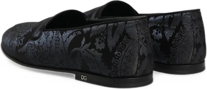 Dolce & Gabbana jacquard leather loafers Blauw - Foto 4