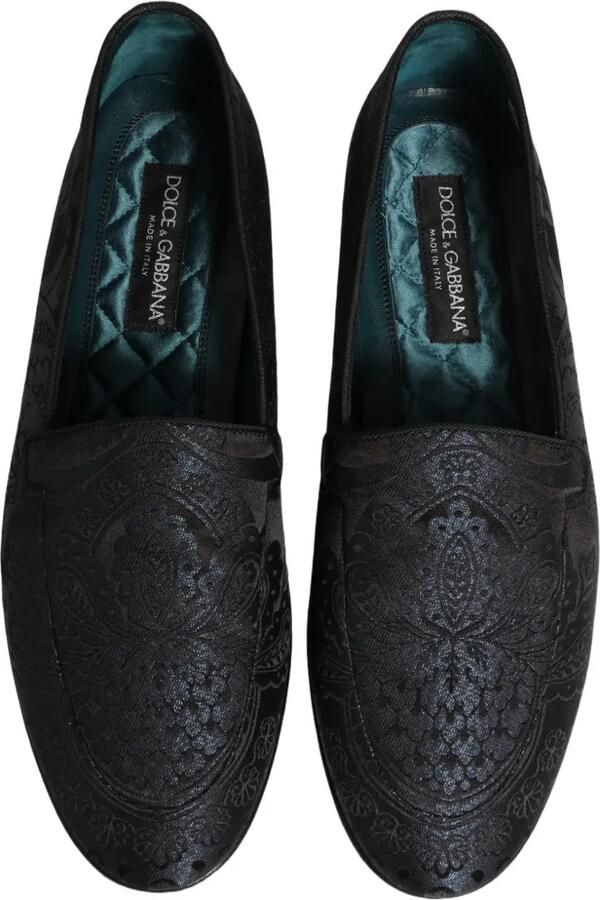 Dolce & Gabbana jacquard leather loafers Blauw - Foto 5
