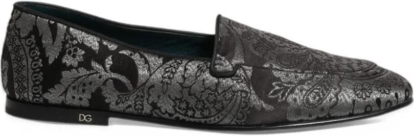 Dolce & Gabbana jacquard-leather loafers Zwart