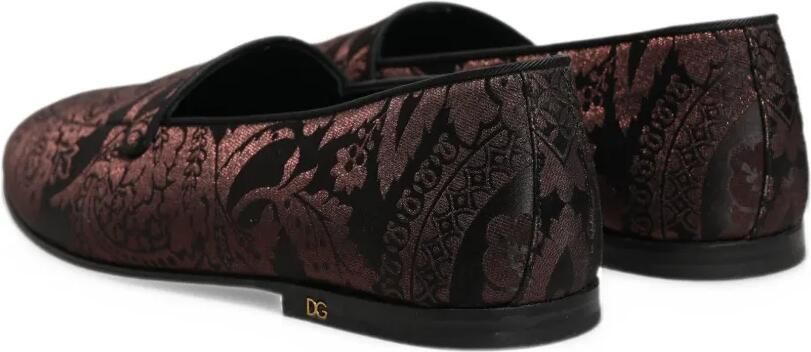 Dolce & Gabbana Jacquard Leather Slip-On Loafers Bruin - Foto 4