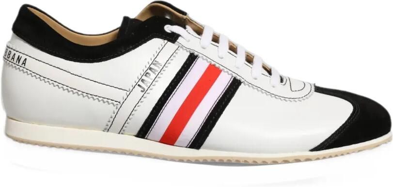 Dolce & Gabbana Japan Stripe Leather Trainers Wit
