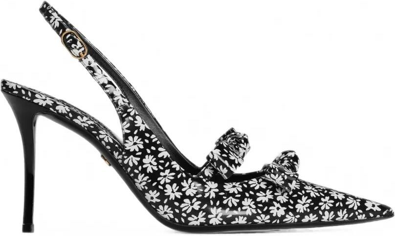 Dolce & Gabbana Kalfsleren slingback pumps met bloemenprint Zwart