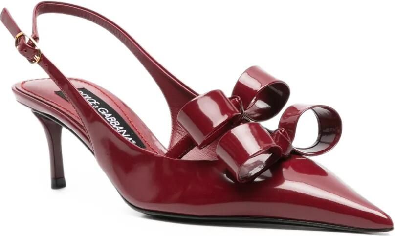 Dolce & Gabbana Kalfsleren slingback pumps Rood - Foto 2