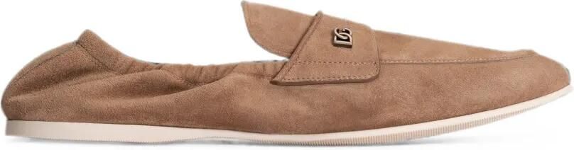 Dolce & Gabbana Kalfsleren slippers Beige
