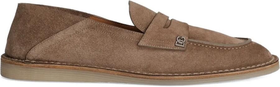 Dolce & Gabbana Kalfsleren slippers Bruin