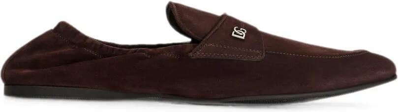 Dolce & Gabbana Kalfsleren slippers Bruin