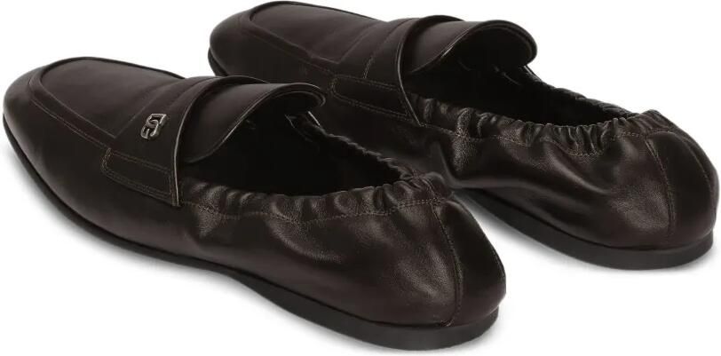 Dolce & Gabbana Kalfsleren slippers Bruin - Foto 3