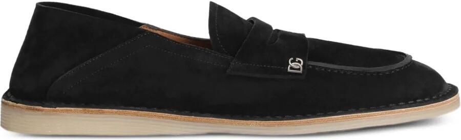 Dolce & Gabbana Kalfsleren slippers Zwart