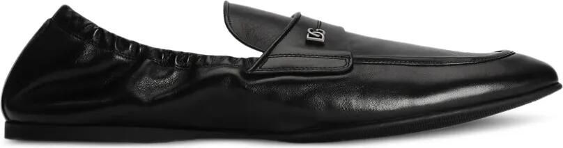 Dolce & Gabbana Kalfsleren slippers Zwart
