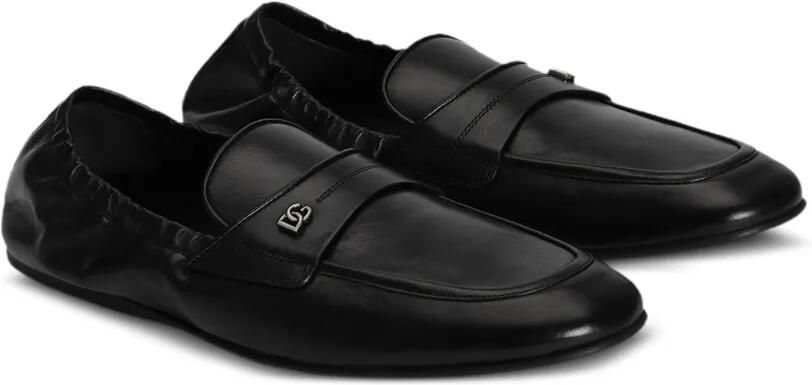 Dolce & Gabbana Kalfsleren slippers Zwart - Foto 3