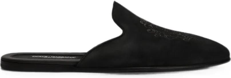 Dolce & Gabbana Kalfsleren slippers Zwart