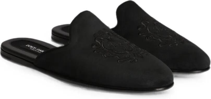 Dolce & Gabbana Kalfsleren slippers Zwart - Foto 3