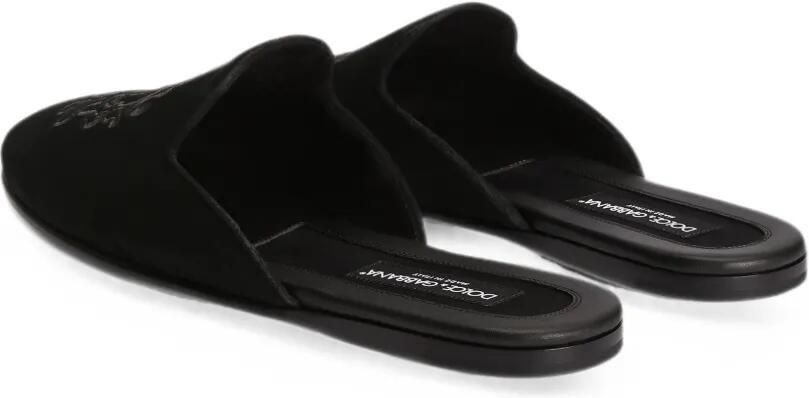 Dolce & Gabbana Kalfsleren slippers Zwart - Foto 2