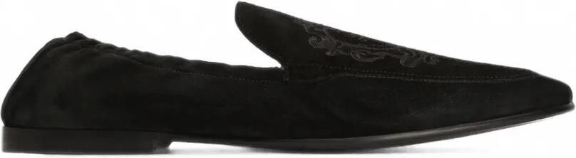 Dolce & Gabbana Kalfsleren slippers Zwart