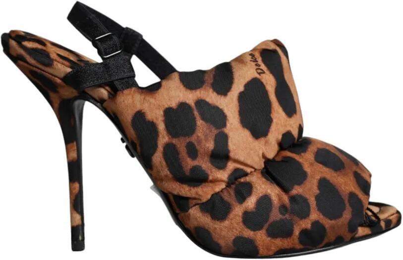 Dolce & Gabbana Keira gewatteerde sandalen met luipaardprint Bruin