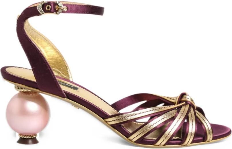 Dolce & Gabbana Keira pearl-heel sandals Paars