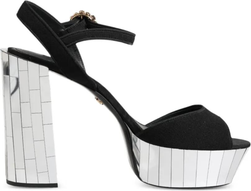 Dolce & Gabbana Keira sandalen verfraaid met kristallen en plateauzool Zwart