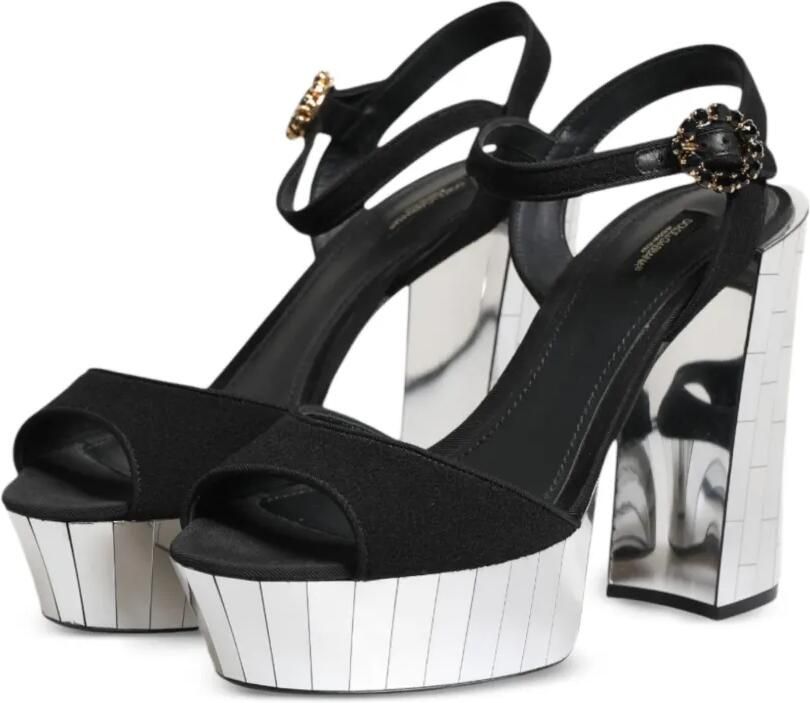 Dolce & Gabbana Keira sandalen verfraaid met kristallen en plateauzool Zwart - Foto 4