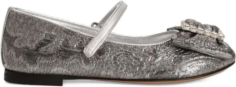 Dolce & Gabbana Kids Ballerina's met brokaat Zilver