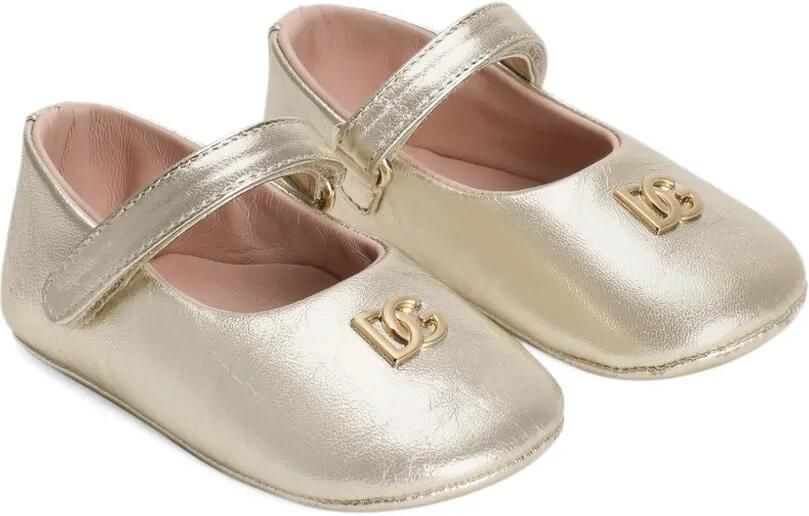 Dolce & Gabbana Kids Ballerina's met logo-applicatie Goud