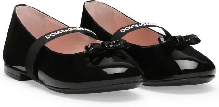 Dolce & Gabbana Kids Ballerina's met logoband strik Blauw