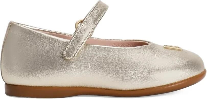 Dolce & Gabbana Kids Ballerina's met logoplakkaat Goud