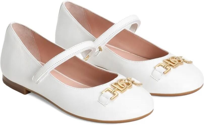 Dolce & Gabbana Kids Ballerina's met logoplakkaat Wit