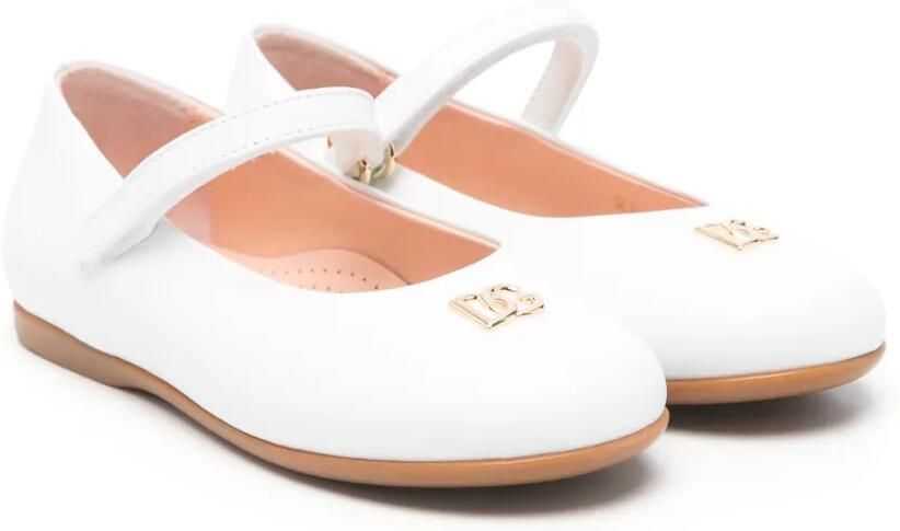 Dolce & Gabbana Kids Ballerina's met logoplakkaat Wit