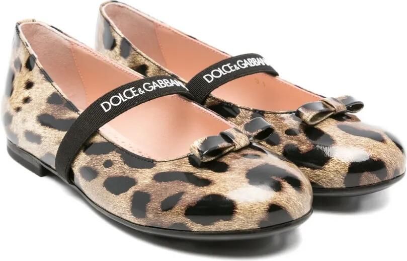 Dolce & Gabbana Kids Ballerina's met luipaardprint Bruin