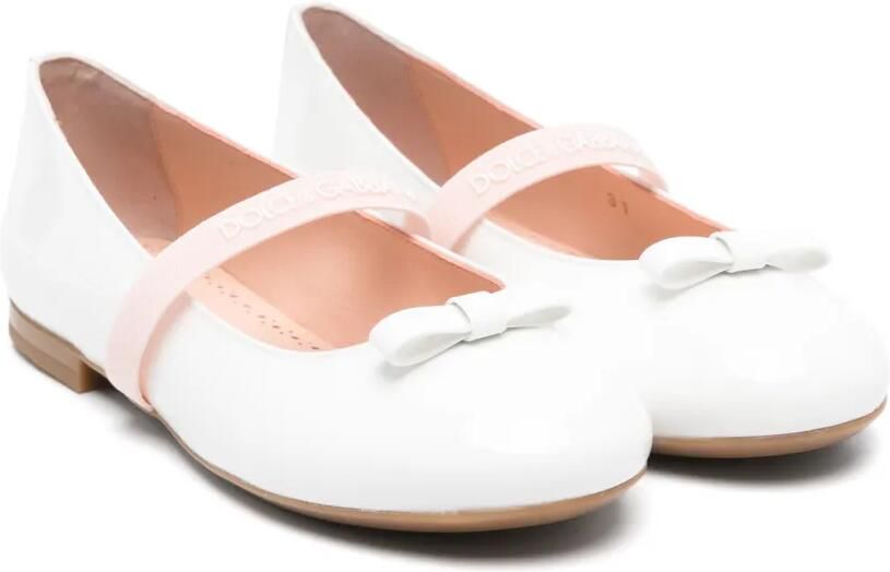 Dolce & Gabbana Kids Ballerina's met strikdetail Wit