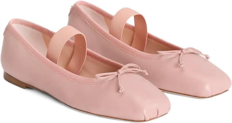 Dolce & Gabbana Kids Ballerina's van nappa leer met bewerkt detail Roze