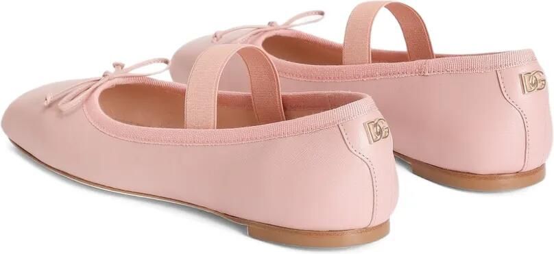 Dolce & Gabbana Kids Ballerina's van nappa leer met bewerkt detail Roze - Foto 3