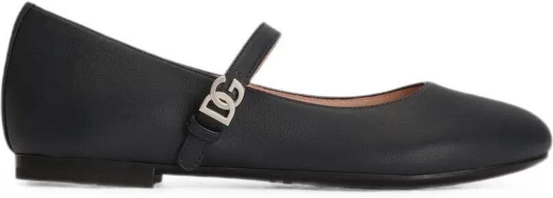 Dolce & Gabbana Kids Ballerina's van nappa leer Zwart