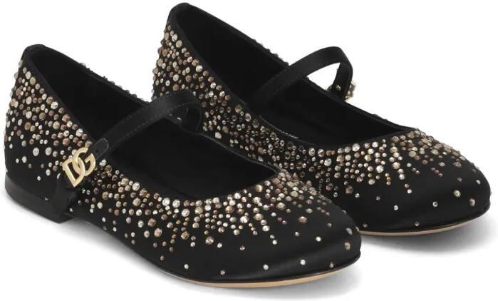 Dolce & Gabbana Kids Ballerina's verfraaid met kristallen Zwart