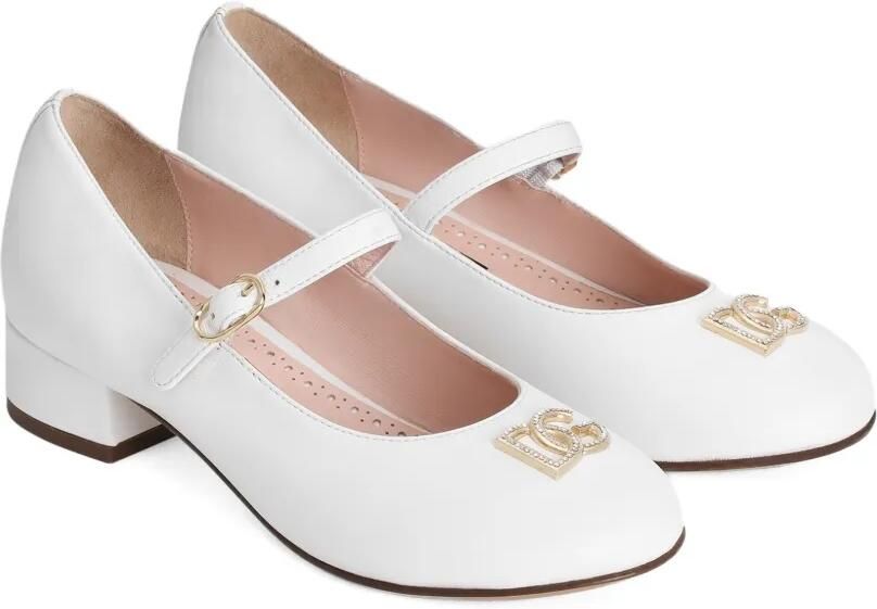 Dolce & Gabbana Kids Ballerina's verfraaid met logo Wit