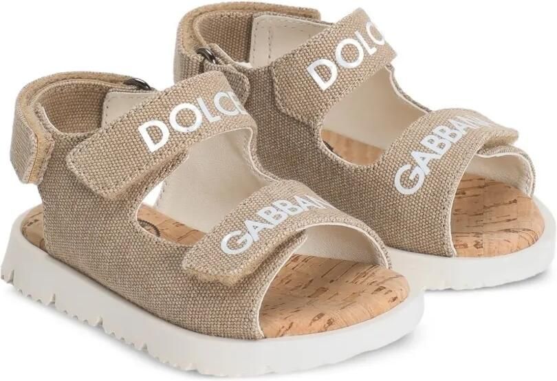 Dolce & Gabbana Kids Canvas sandalen Beige