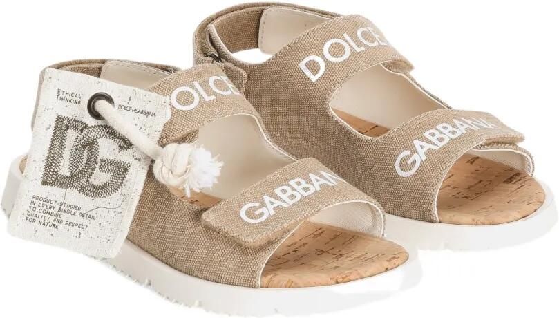 Dolce & Gabbana Kids Canvas sandalen Beige