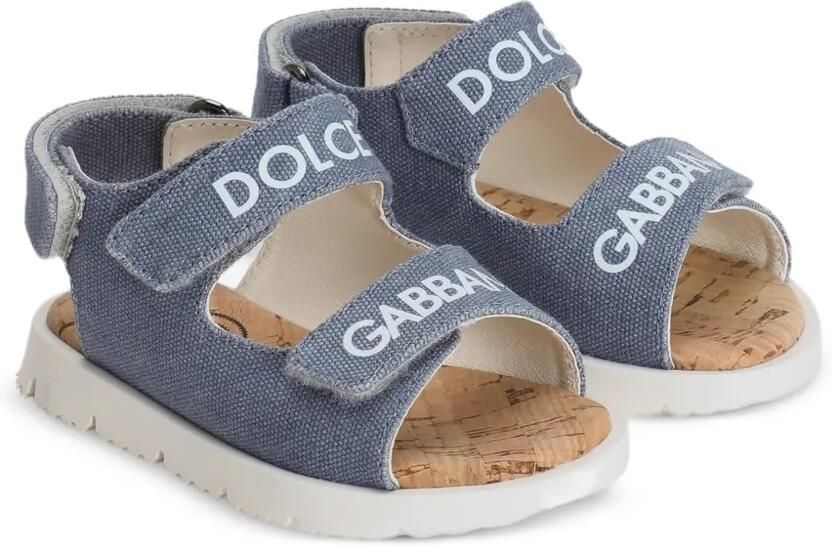 Dolce & Gabbana Kids Canvas sandalen Blauw