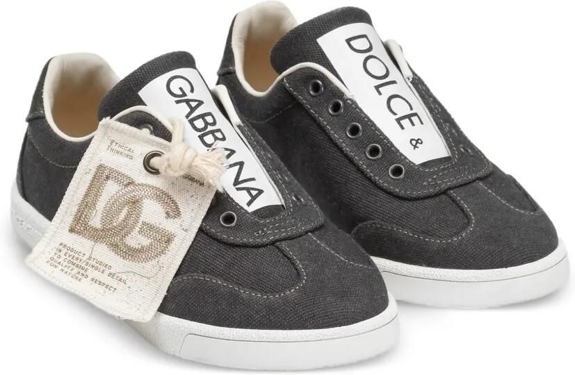 Dolce & Gabbana Kids Canvas slip-on sneakers Grijs
