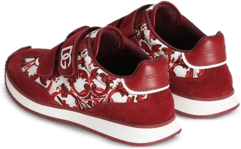 Dolce & Gabbana Kids Cushion nylon sneakers met Majolica-print Rood - Foto 3