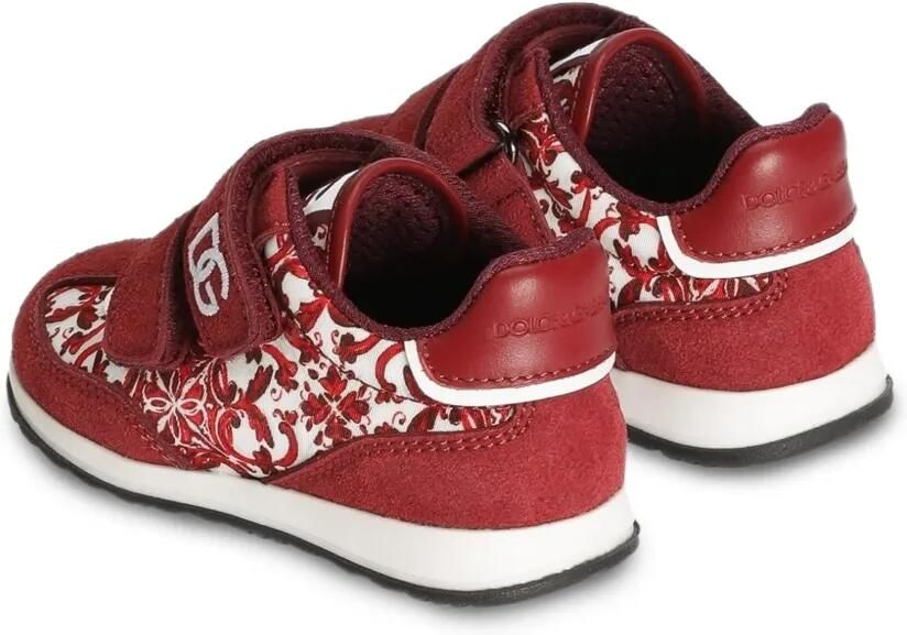 Dolce & Gabbana Kids Cushion nylon sneakers met Majolica-print Rood - Foto 3