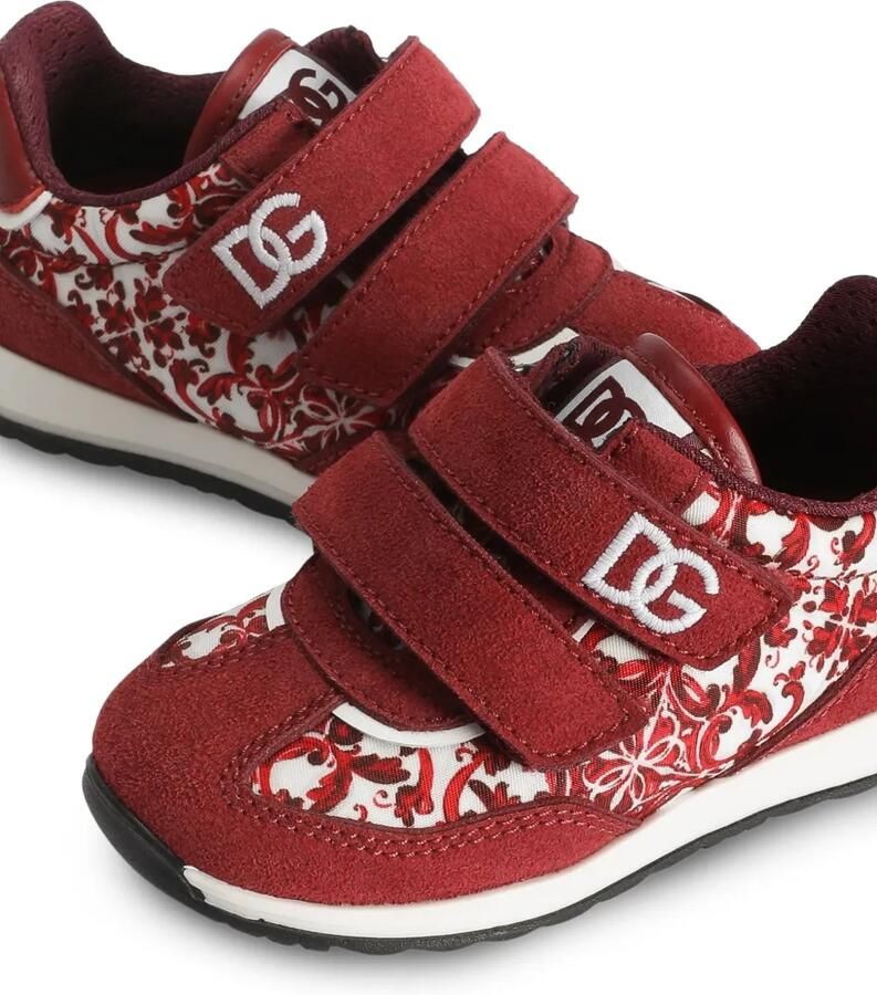 Dolce & Gabbana Kids Cushion nylon sneakers met Majolica-print Rood - Foto 2