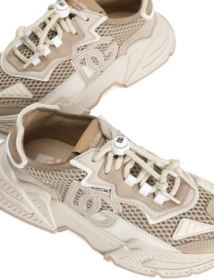 Dolce & Gabbana Kids Daymaster kalfsleren sneakers met split Beige - Foto 2