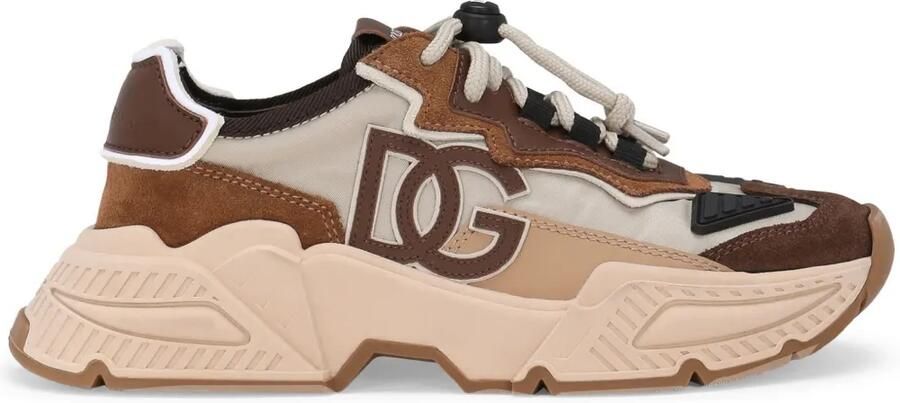 Dolce & Gabbana Kids Daymaster sneakers met vlakken Bruin