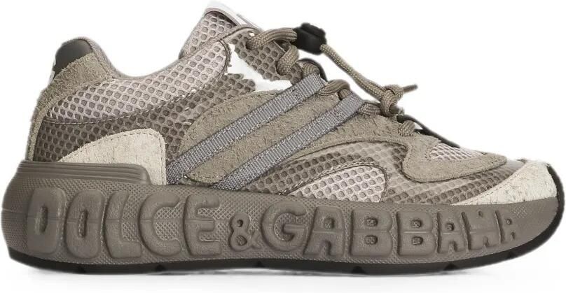 Dolce & Gabbana Kids DG Bounce 12 sneakers van gespleten kalfsleer Grijs